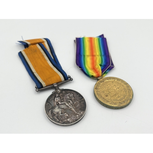 2224 - A WWI British medal pair presented to T3-023466 Pte. W. Stewart A. S. C.