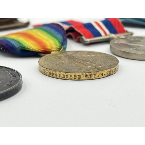 2226 - Six medals, two WWI presented to M. 2-135633 Pte. H. Robinson A. S. C. with Soldier's Service and Pa... 