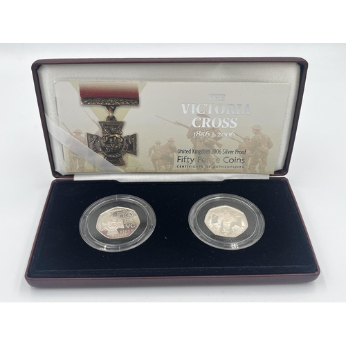 2236 - A boxed 2006 Royal Mint The Victoria Cross 1856-2006 .925 sterling silver proof fifty pence coin set... 