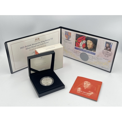 2240 - A boxed The Royal Mint British Monarchs King Henry VII silver proof 2 pound coin with certificate of... 