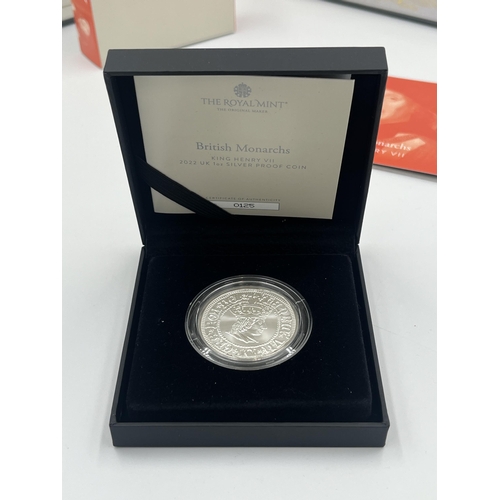 2240 - A boxed The Royal Mint British Monarchs King Henry VII silver proof 2 pound coin with certificate of... 