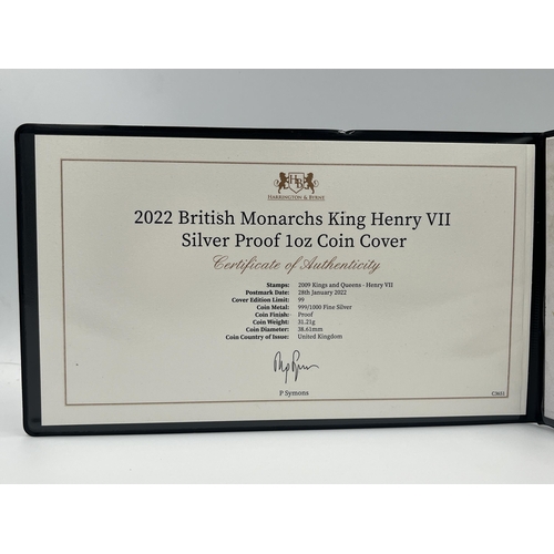 2240 - A boxed The Royal Mint British Monarchs King Henry VII silver proof 2 pound coin with certificate of... 