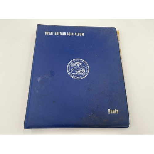 2246 - A coin album containing 50% silver threepence (drilled), 92.5% silver 1843 threepence, 92.5% silver ... 