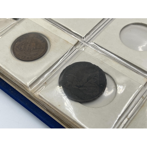 2246 - A coin album containing 50% silver threepence (drilled), 92.5% silver 1843 threepence, 92.5% silver ... 