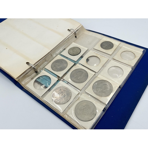 2246 - A coin album containing 50% silver threepence (drilled), 92.5% silver 1843 threepence, 92.5% silver ... 