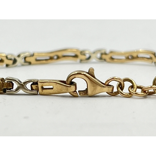 2329 - A 9ct gold CZ set bracelet - approx. gross weight 6.7g