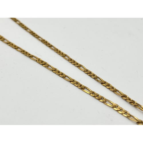 2331 - A 9ct gold chain necklace with 9ct gold Egyptian Nefertiti pendant - approx. gross weight 9.9g