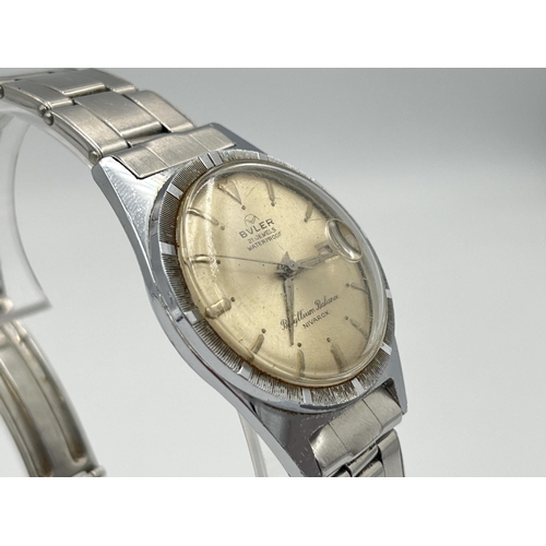 2343A - A 1960s Bvler Nivarox Beryllium Balance mechaincal men's wristwatch with associated stainless steel ... 