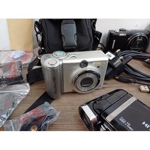 636 - A collection of digital cameras to include Samsung WB700, ST61 12.2mp and IT100 12.2mp, Maxtek Ultra... 