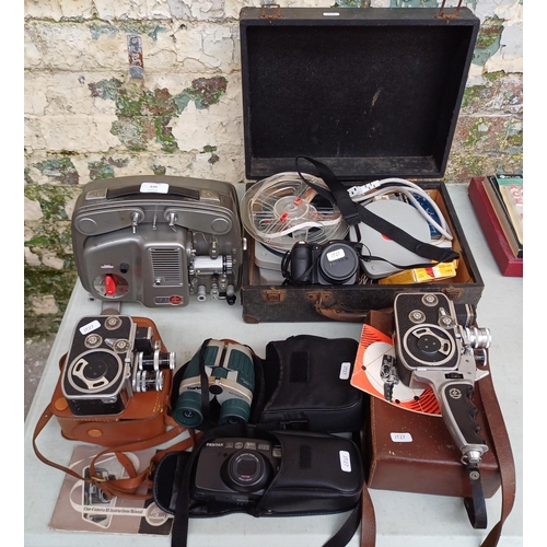 639 - A collection of cameras and cine items to include Paillard-Bolex B8 and B8L cine cameras, Paillard-B... 