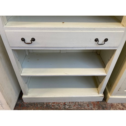 12 - A modern white painted five tier open bookcase - approx. 180cm high x 98cm wide x 44cm deep