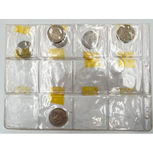 2245D - A collection of coins to include ten .925 silver threepences, seven .500 silver half crowns, 1873 .9... 