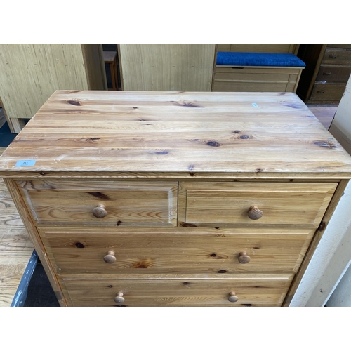 211 - A modern pine chest of drawers - approx. 110cm high x 80cm wide x 45cm deep