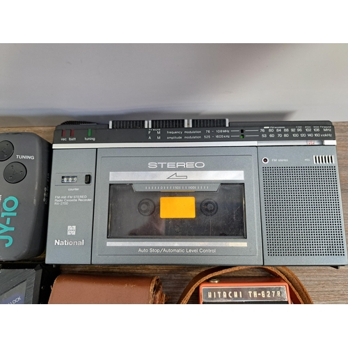 660 - Four vintage items, one National RX-2700 two-band radio/cassette recorder, one Casio JY-10 pocket LC... 