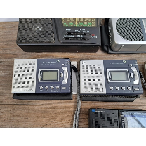 661 - Six radios to include cased Roberts R9962 twelve-band, Panasonic RF-B10 eight-band, Sunny Japan hi-s... 