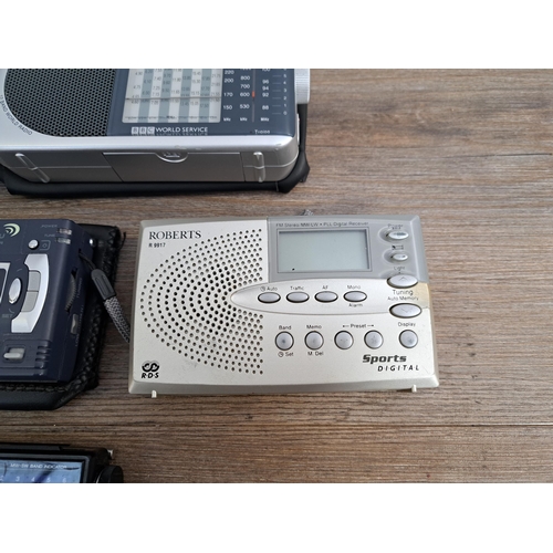 661 - Six radios to include cased Roberts R9962 twelve-band, Panasonic RF-B10 eight-band, Sunny Japan hi-s... 