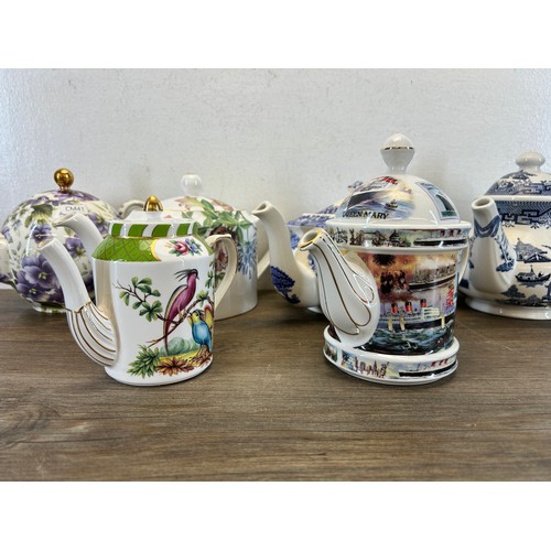 416 - Six ceramic teapots to include Spode Italian, Churchill, Royale Stratford etc.