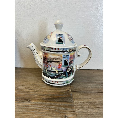 416 - Six ceramic teapots to include Spode Italian, Churchill, Royale Stratford etc.