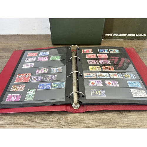 500 - Two stamp albums containing a collection of various stamps