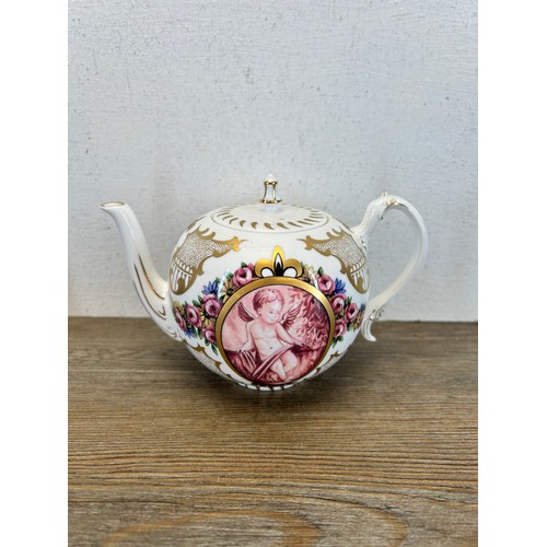 417 - Five ceramic teapots to include The Franklin Mint The Georgian Porcelain Teapot, Queen's China The R... 