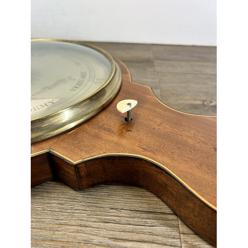 556 - A George III L. Botto-Evesham inlaid mahogany cased wall mountable wheel barometer - approx. 105cm h... 