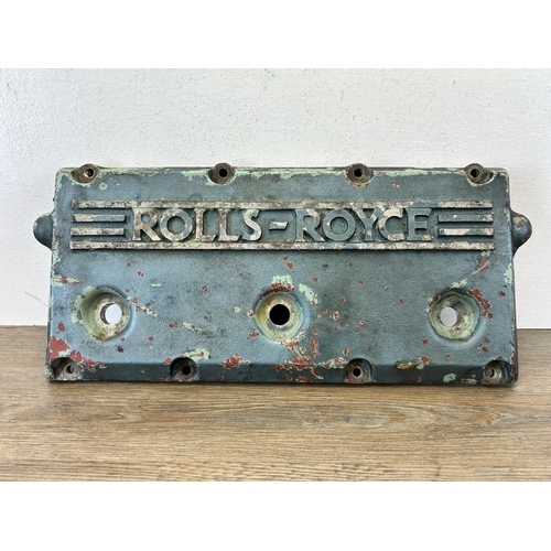 590 - A mid 20th century Rolls-Royce cast aluminium engine rocker cover - approx. 47cm wide x 21cm high