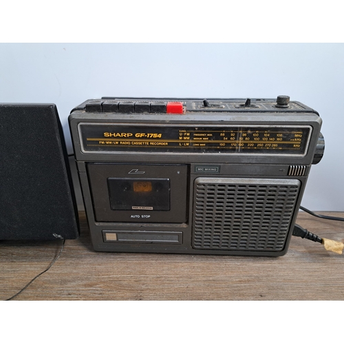 648 - Five items to include vintage Sharp GF-1754 three-band radio/cassette recorder, Philips AE2160 two-b... 