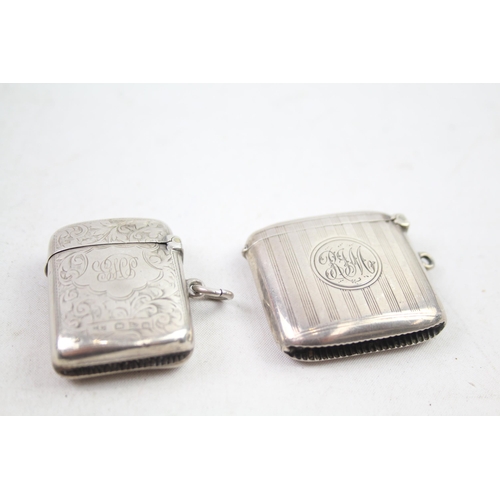 2454D - Two .925 sterling silver vesta cases - approx. gross weight 44g