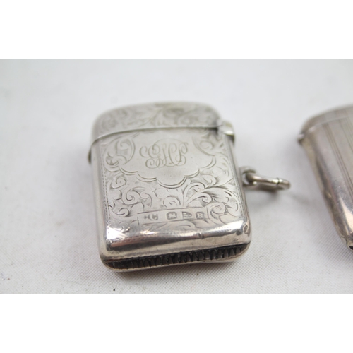 2454D - Two .925 sterling silver vesta cases - approx. gross weight 44g