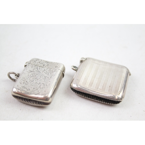 2454D - Two .925 sterling silver vesta cases - approx. gross weight 44g