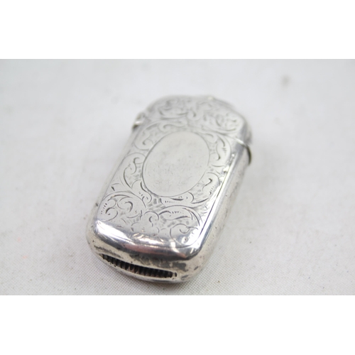 2454J - Two .925 sterling silver vesta cases - approx. gross weight 44g