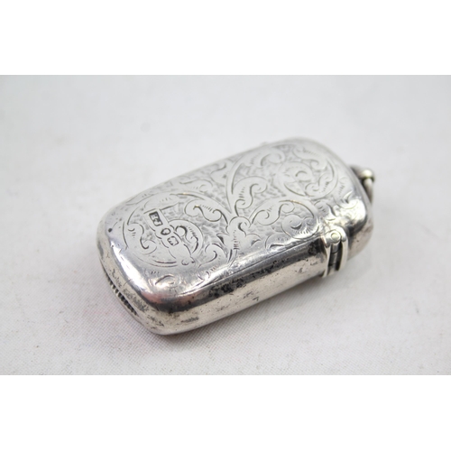 2454J - Two .925 sterling silver vesta cases - approx. gross weight 44g