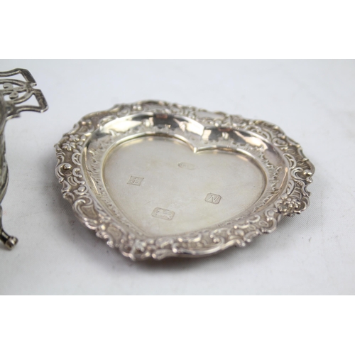 2482 - Two .925 sterling silver trinket dishes - approx. gross silver weight 58g