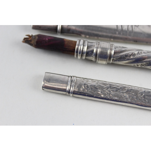 2483 - Three .925 sterling silver pencil holders - approx. gross weight 20g