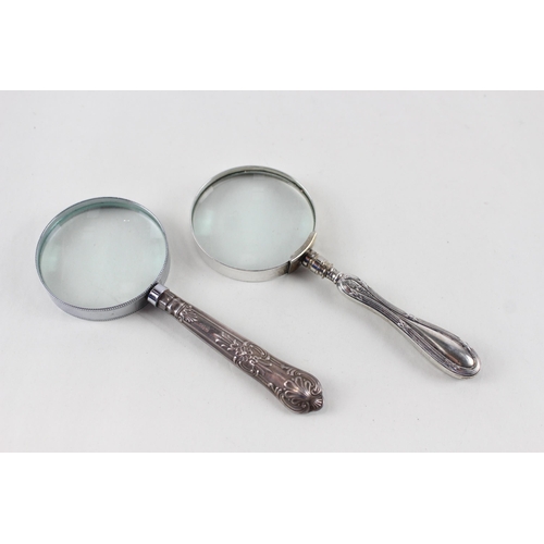 2491 - Two .925 sterling silver handled magnifying glasses - approx. gross weight 108g