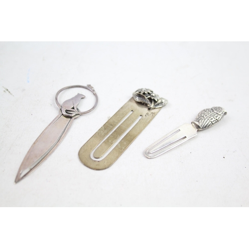 2494 - Three .925 silver bookmarks - approx. gross weight 16g