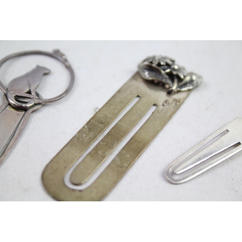 2494 - Three .925 silver bookmarks - approx. gross weight 16g