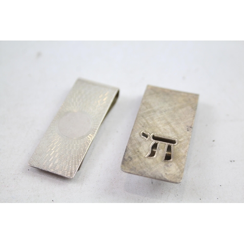 2496 - Two sterling silver money clips - approx. gross weight 28g