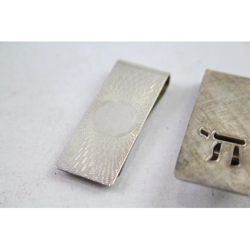 2496 - Two sterling silver money clips - approx. gross weight 28g