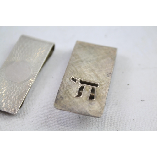 2496 - Two sterling silver money clips - approx. gross weight 28g