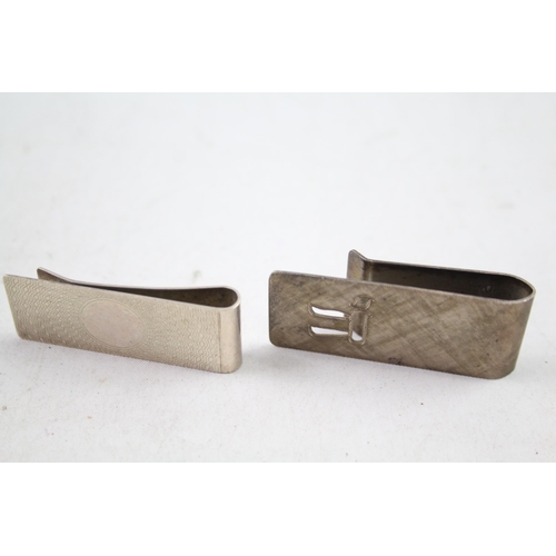 2496 - Two sterling silver money clips - approx. gross weight 28g