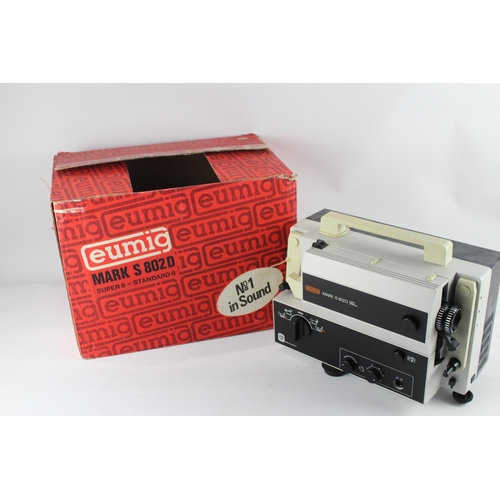 338 - A boxed Eumig Mark S 802D Super8/Standard8 sound projector with instruction manual