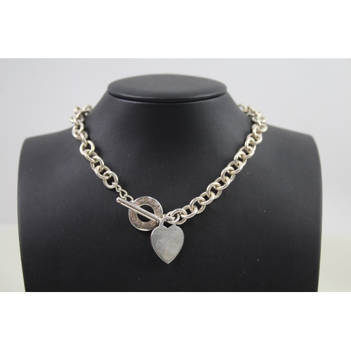 2341 - A Tiffany & Co. .925 silver necklace with heart tag - approx. gross weight 74g