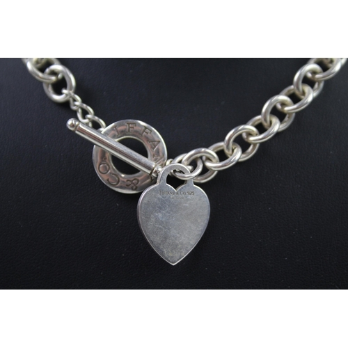 2341 - A Tiffany & Co. .925 silver necklace with heart tag - approx. gross weight 74g