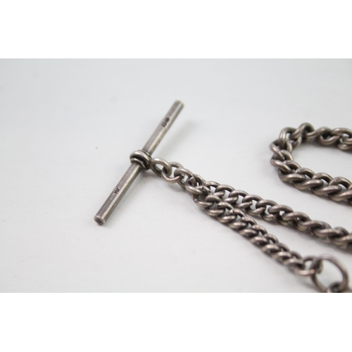 2413 - An antique silver Albert chain with fob - approx. gross weight 41g