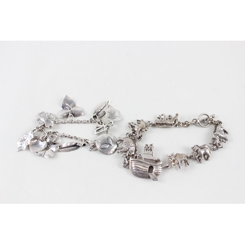 2420 - Two silver bracelets - approx. gross weight 37g