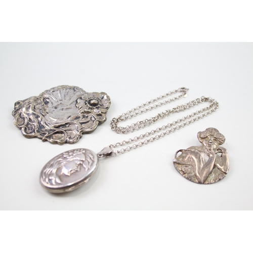 2421 - A collection of silver Art Nouveau style jewellery - approx. gross weight 59g