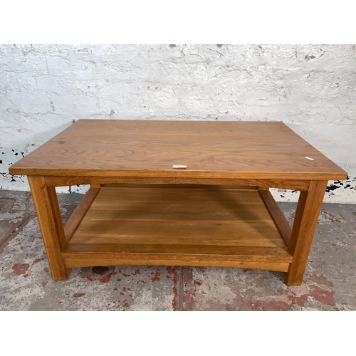 101 - A modern oak rectangular two tier coffee table