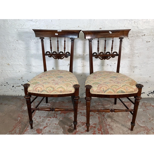 227 - A pair of 19th century rosewood occasional chairs