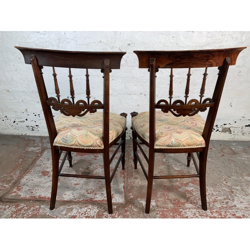 227 - A pair of 19th century rosewood occasional chairs